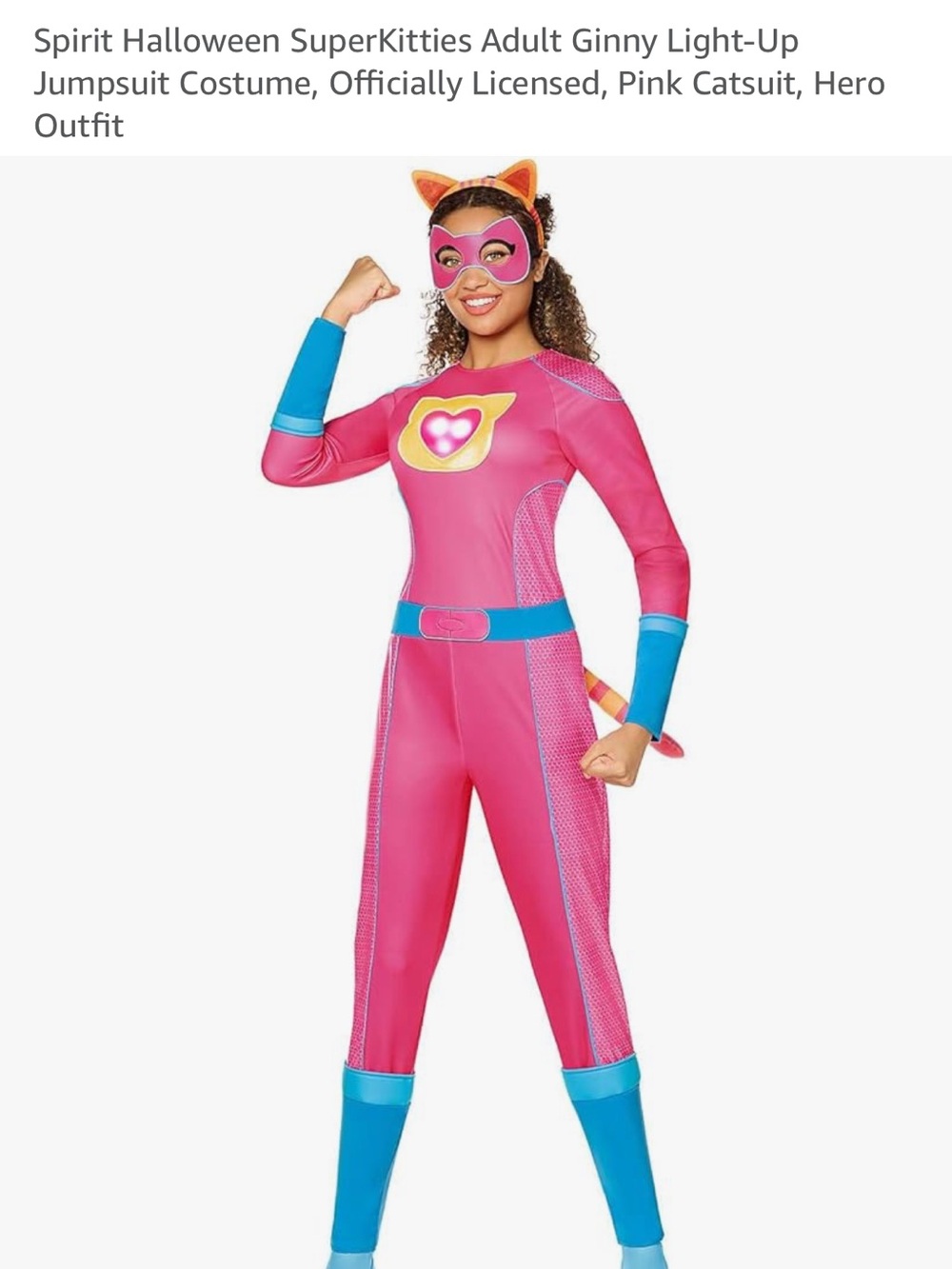 Spirit of Halloween Super kitties Ginny Light-Up Jumpsuit Costume for Women